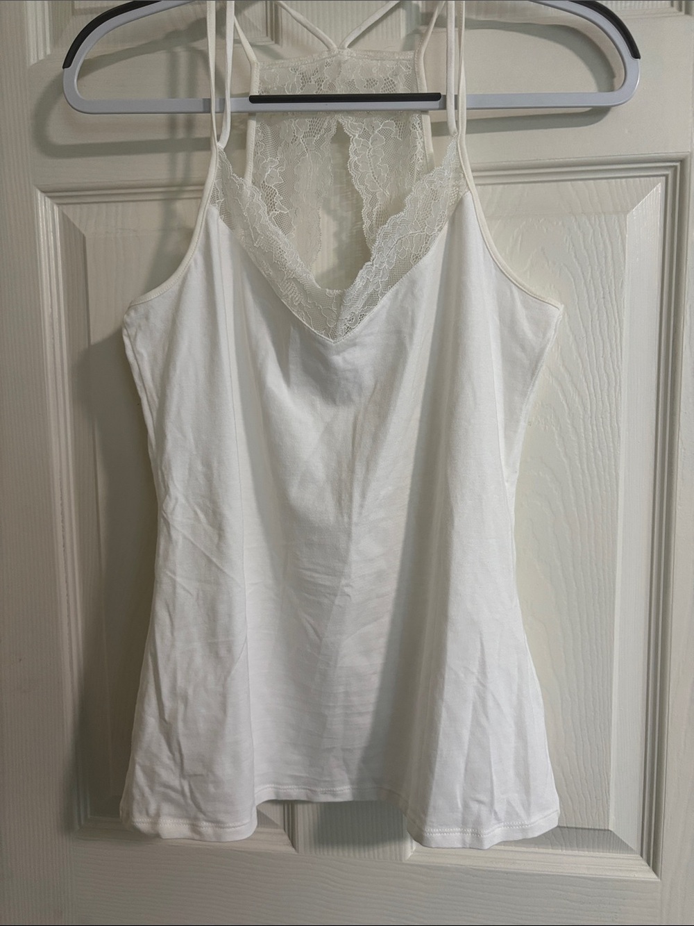 White House Black Market White Lace-Trim Camisole